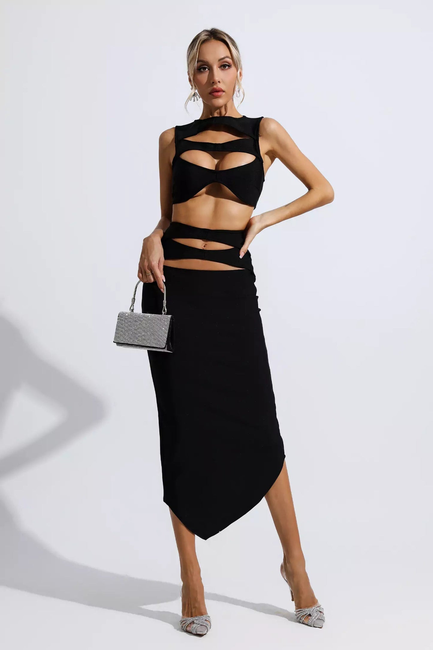 DALIA - Cut Out Bandage Set In Black