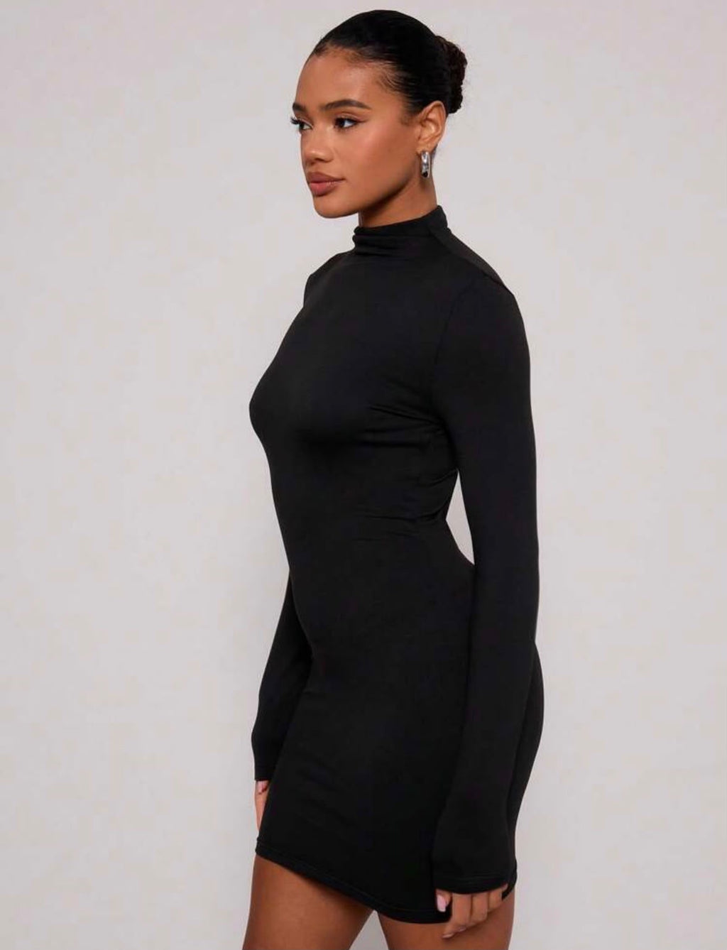 DALIA – Turtleneck Mini Dress - Black