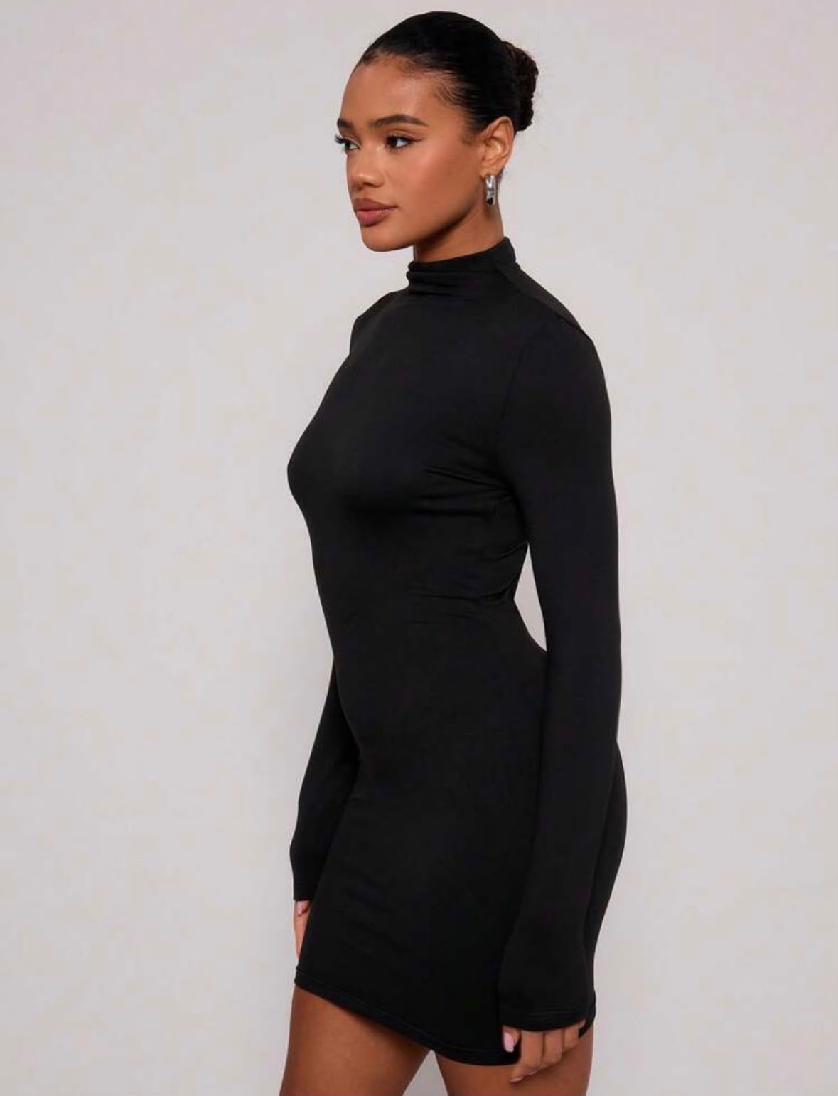 DALIA – Turtleneck Mini Dress - Black