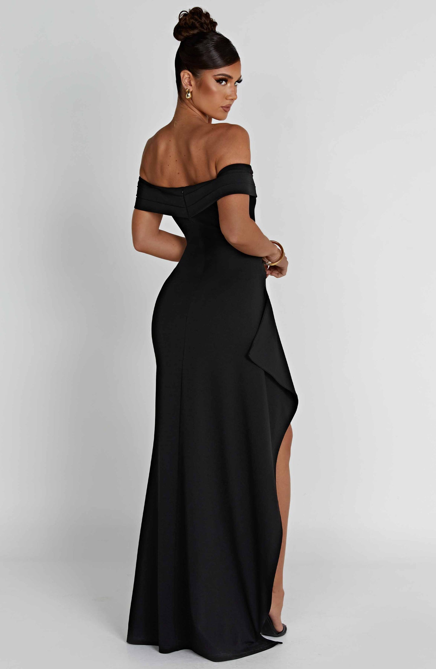 DALIA - High Split Maxi Dress - Black