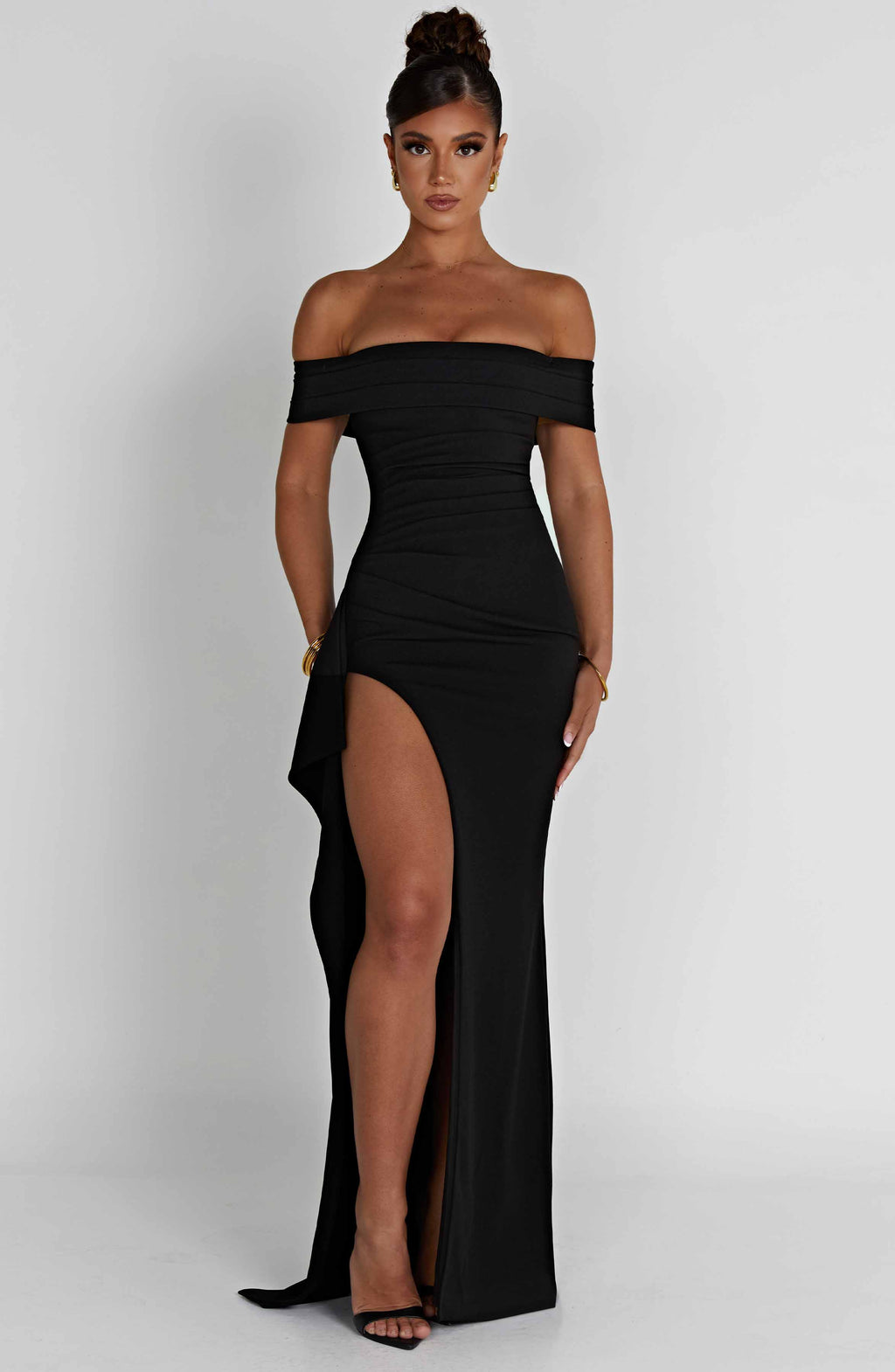 DALIA - High Split Maxi Dress - Black