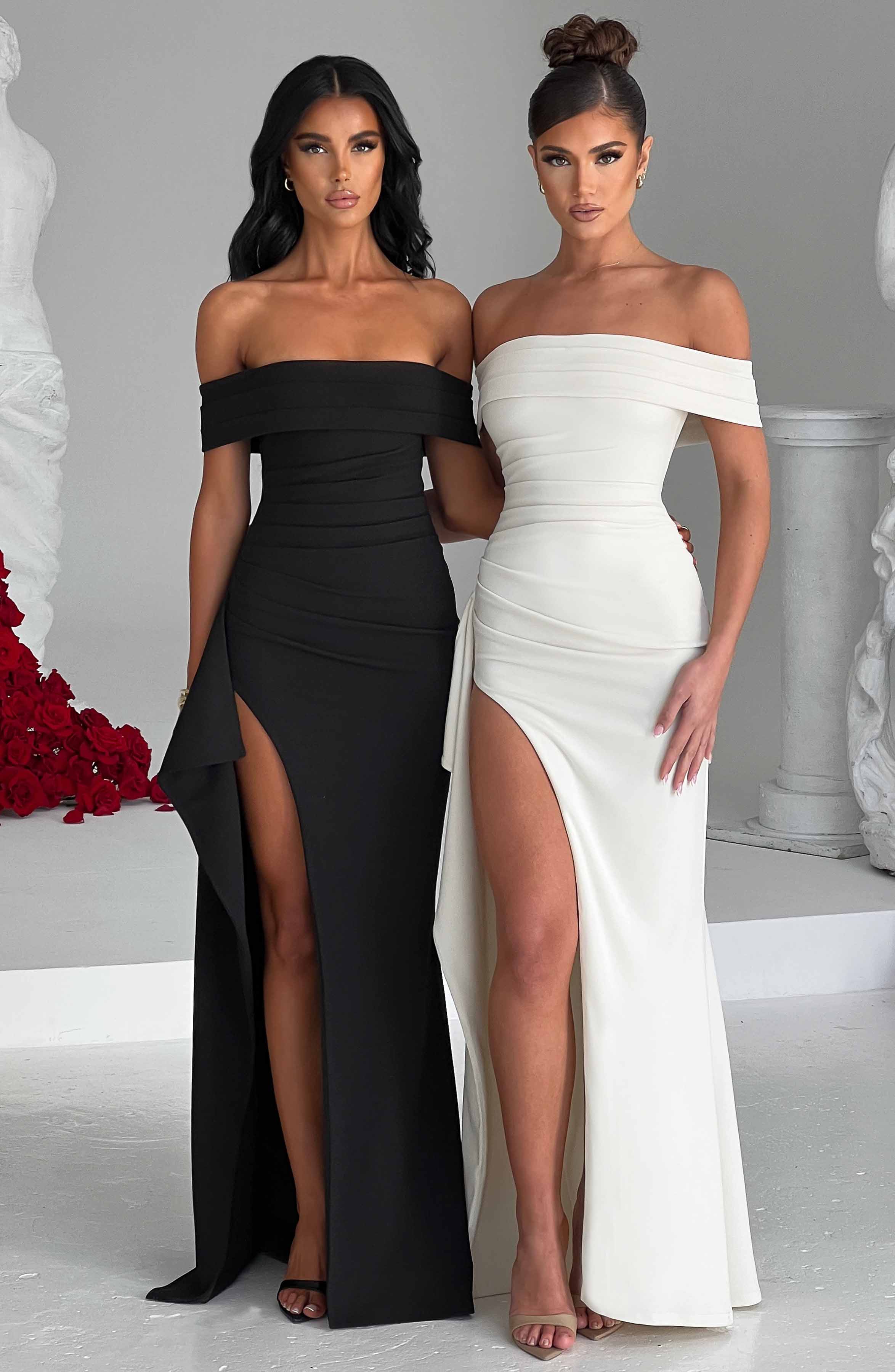 DALIA - High Split Maxi Dress - White