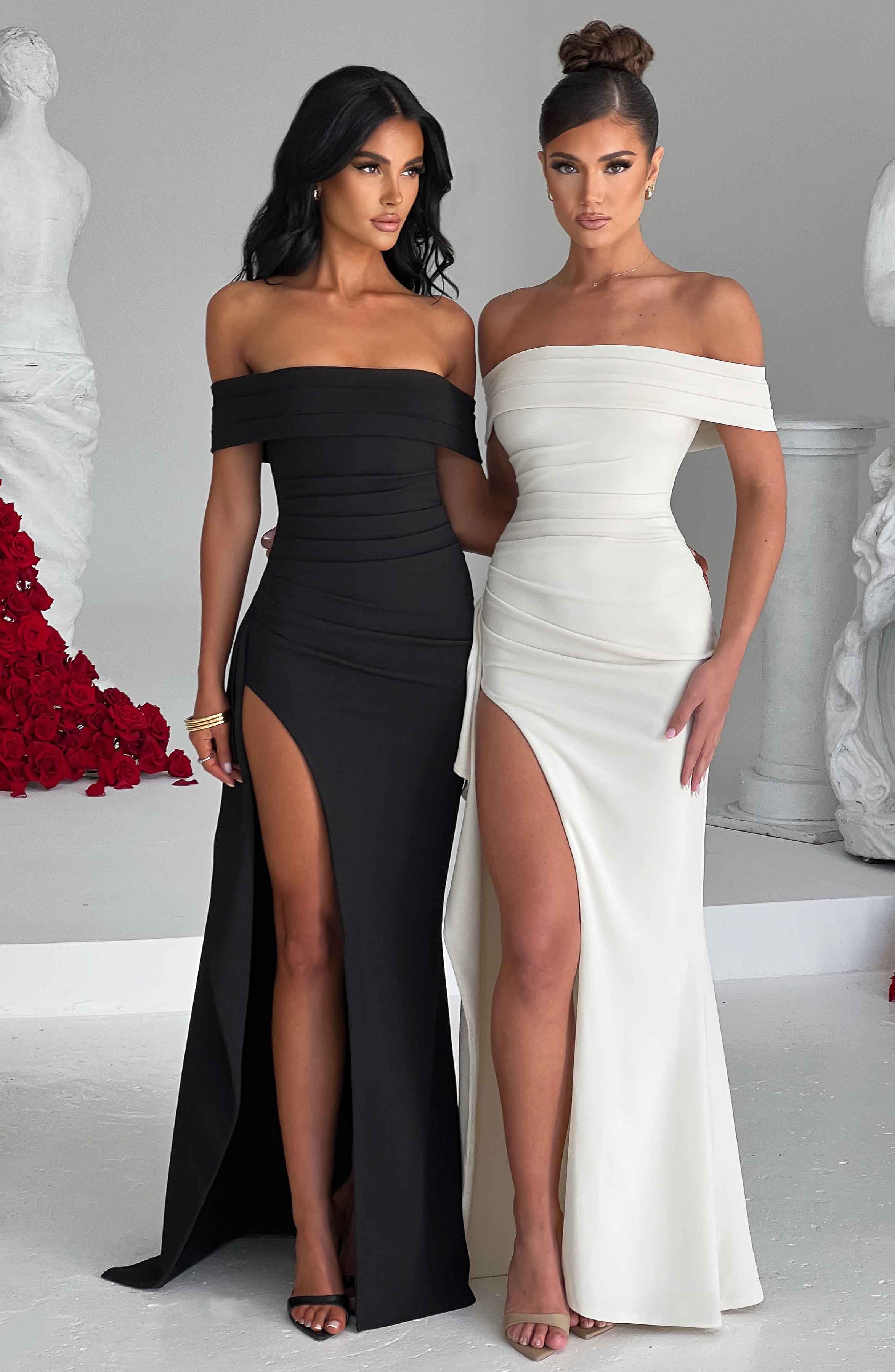 DALIA - High Split Maxi Dress - White