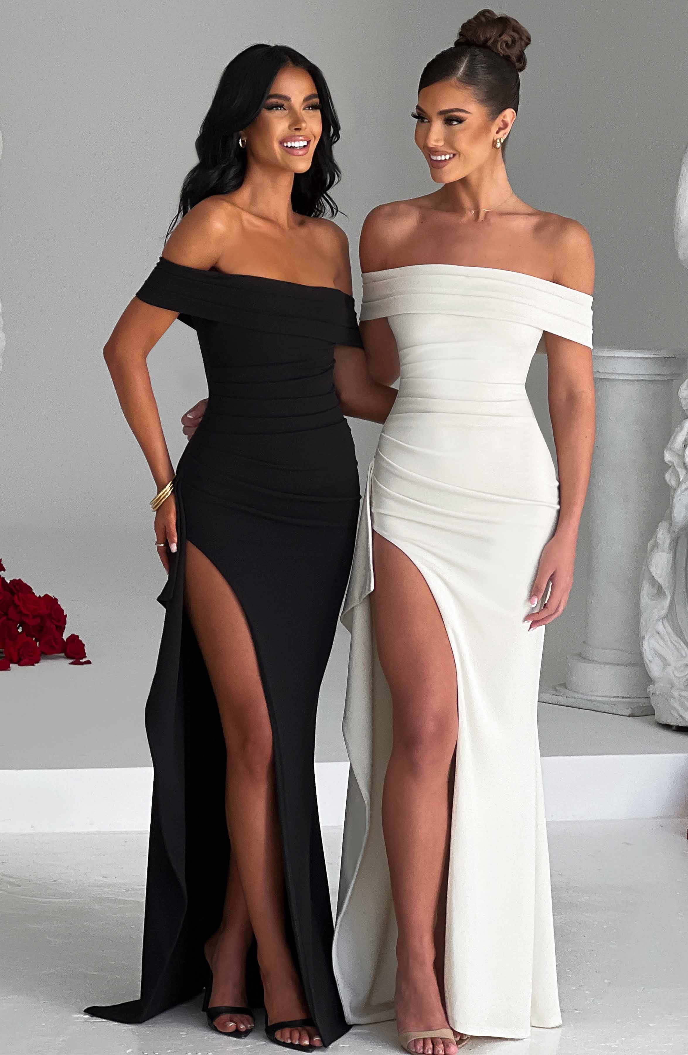 DALIA - High Split Maxi Dress - White