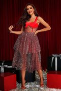 DALIA - Tamo Mesh Midi Dress - Red