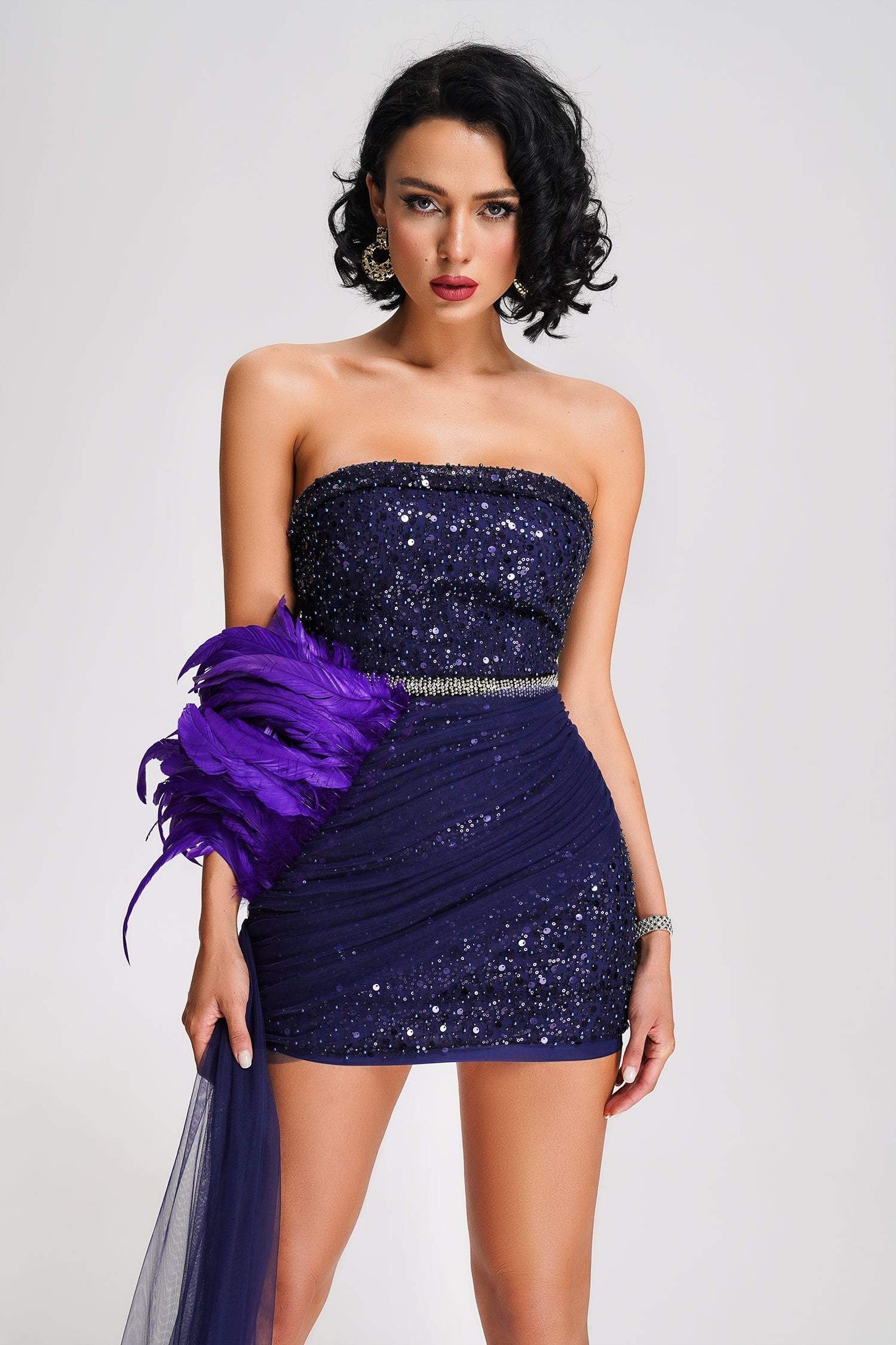 DALIA - Kuka Strapless Sequin Mini Dress