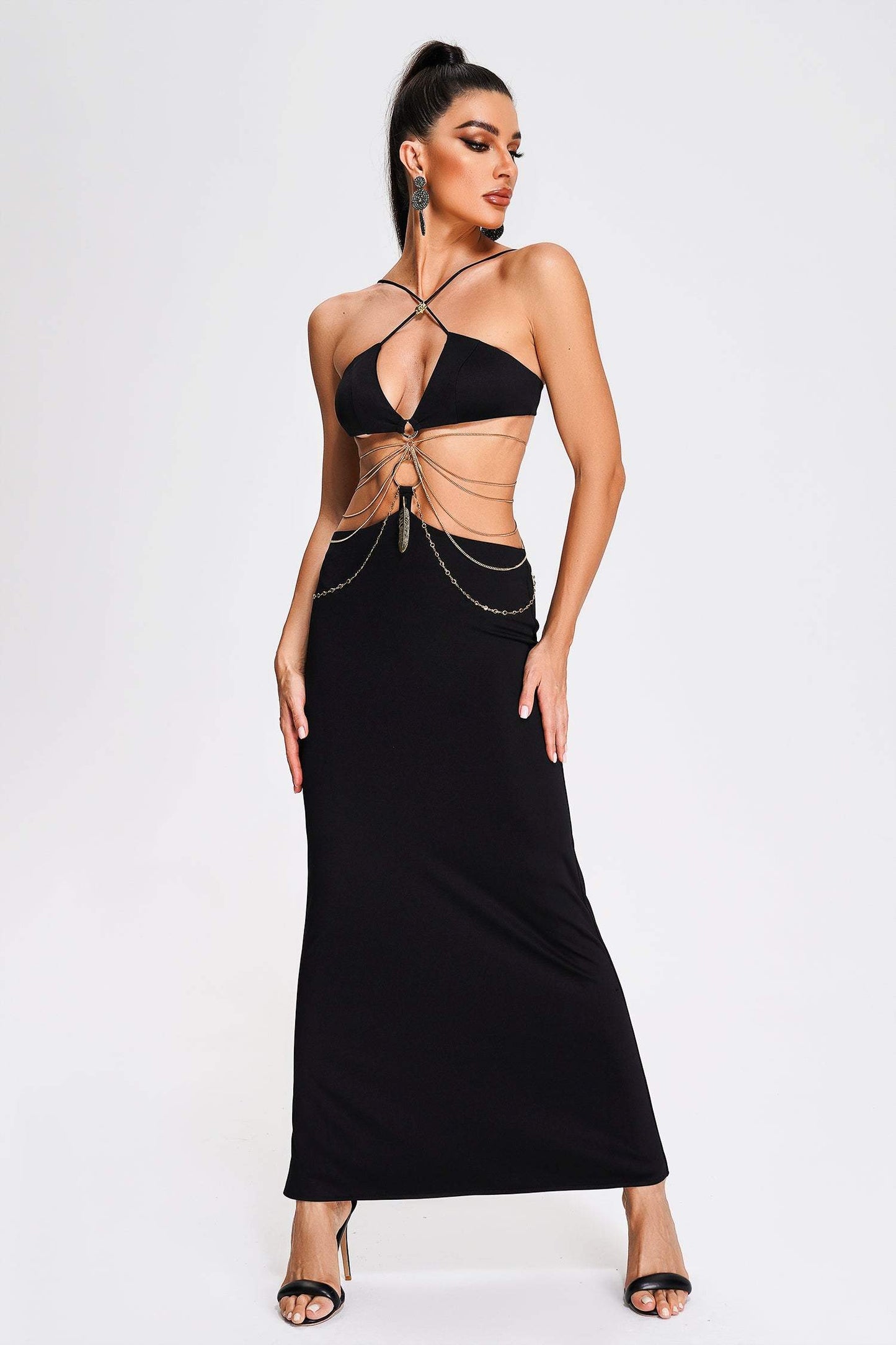 DALIA - Etta Cutout Halter Maxi Dress