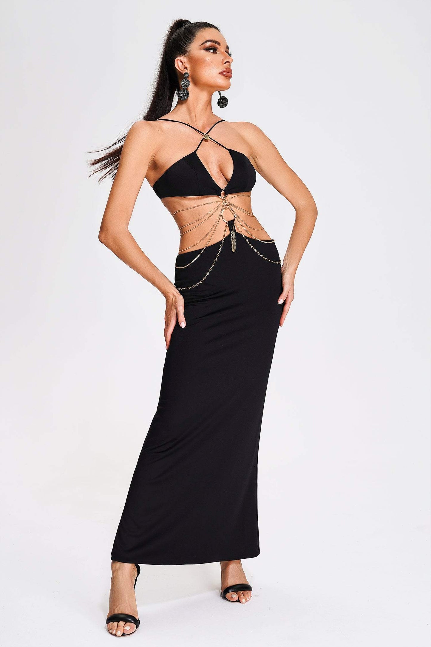 DALIA - Etta Cutout Halter Maxi Dress