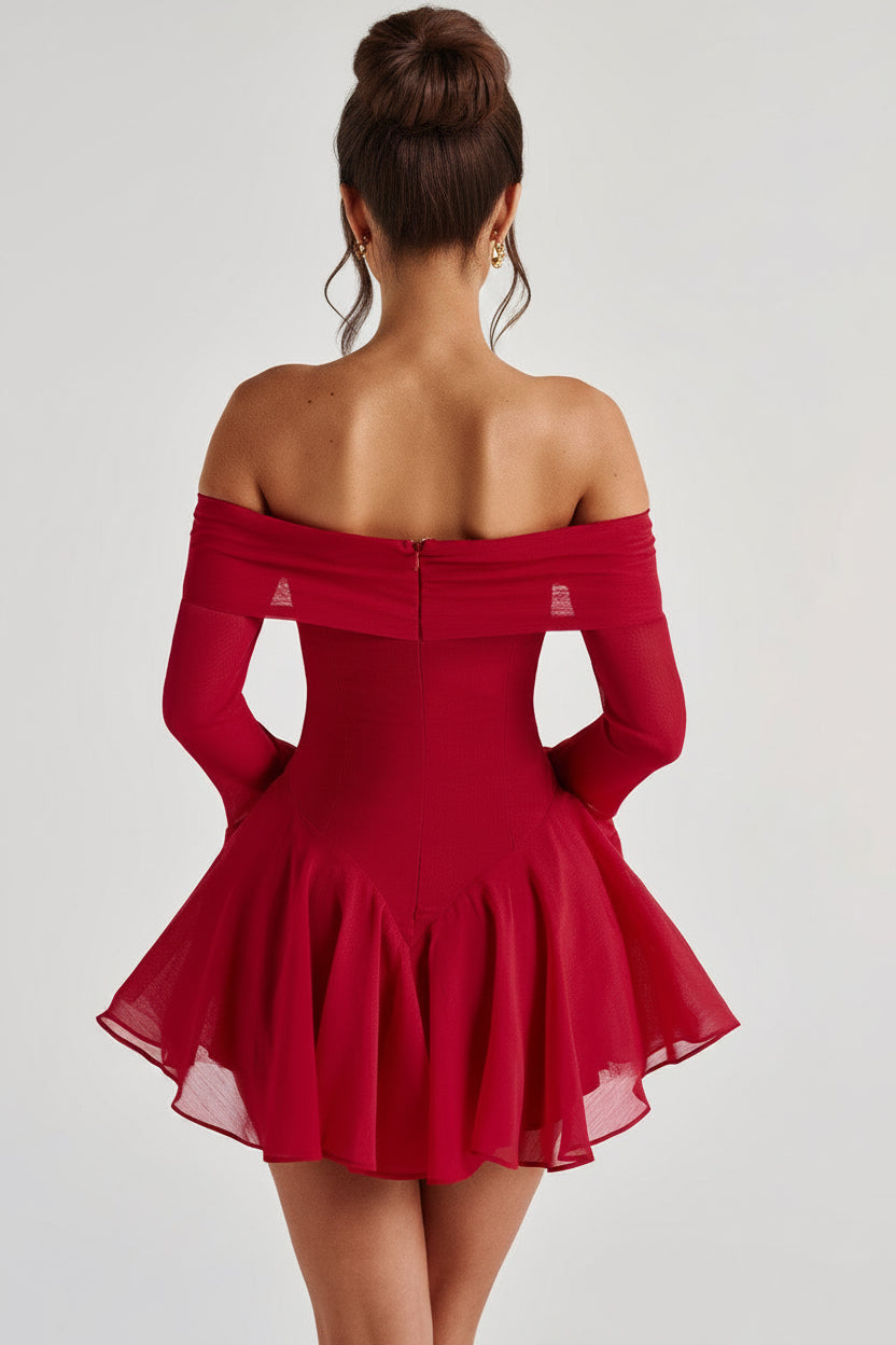 DALIA - Romantic Playsuit - Red