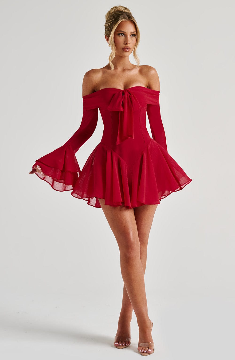 DALIA - Romantic Playsuit - Red