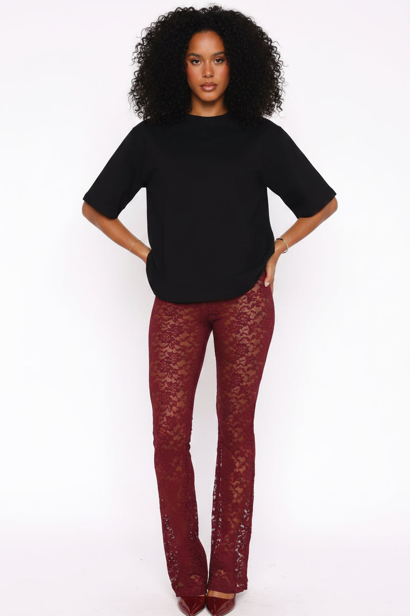 DALIA - Lace Pants Wine