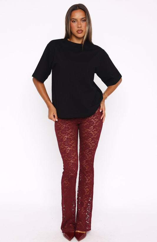 DALIA - Lace Pants Wine