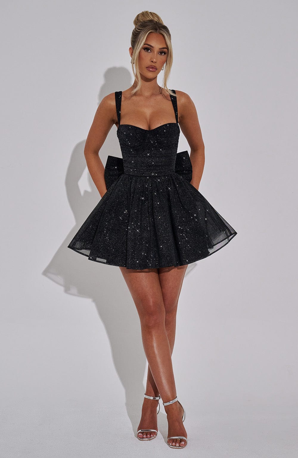 DALIA - Sparkle Mini Dress - Black