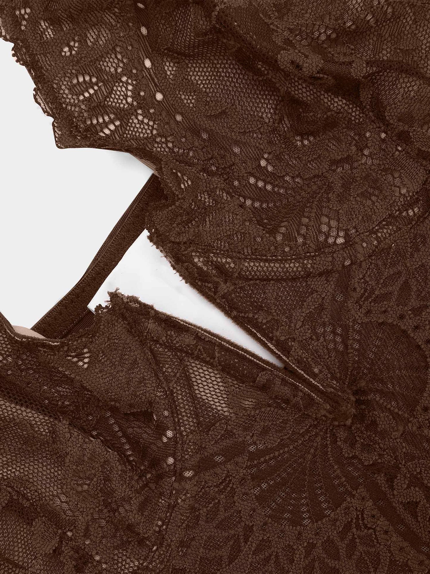 DALIA - Shapewear Lace Deep-V Neck Bodysuits or Faux Leather Skirts