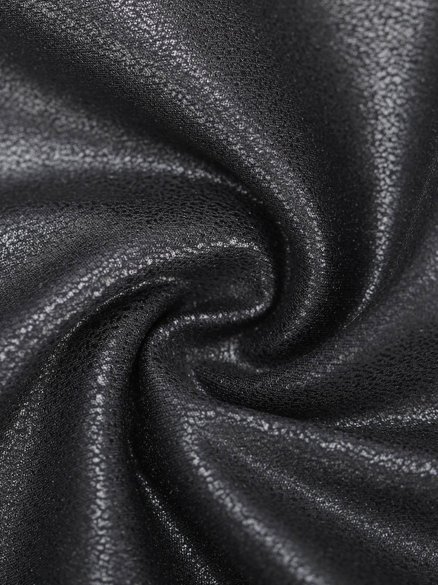 DALIA - Shapewear Long Sleeve Faux Leather V-Neck Sculpting Bodysuit