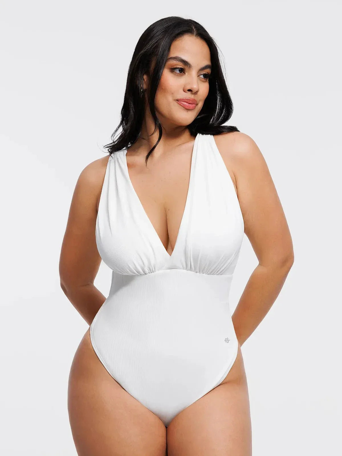 DALIA - Shapewear Cross-Front Draped Halter Tummy Control Bodysuit