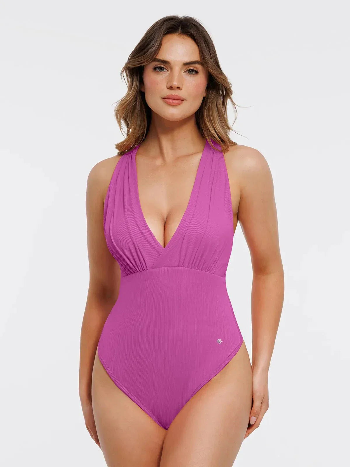 DALIA - Shapewear Cross-Front Draped Halter Tummy Control Bodysuit