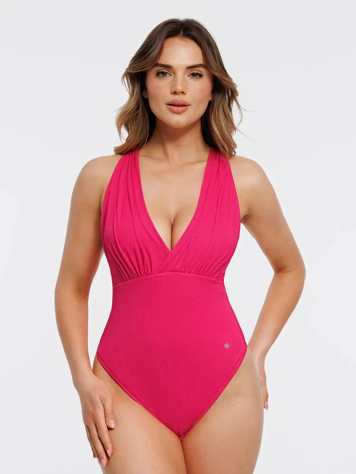 DALIA - Shapewear Cross-Front Draped Halter Tummy Control Bodysuit
