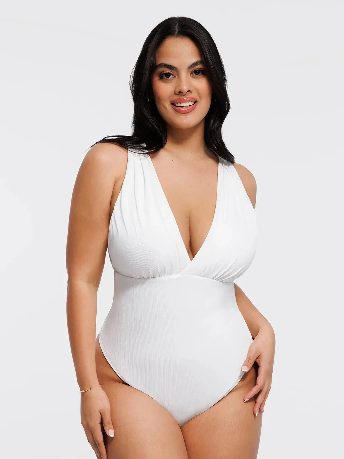 DALIA - Shapewear Cross-Front Draped Halter Tummy Control Bodysuit