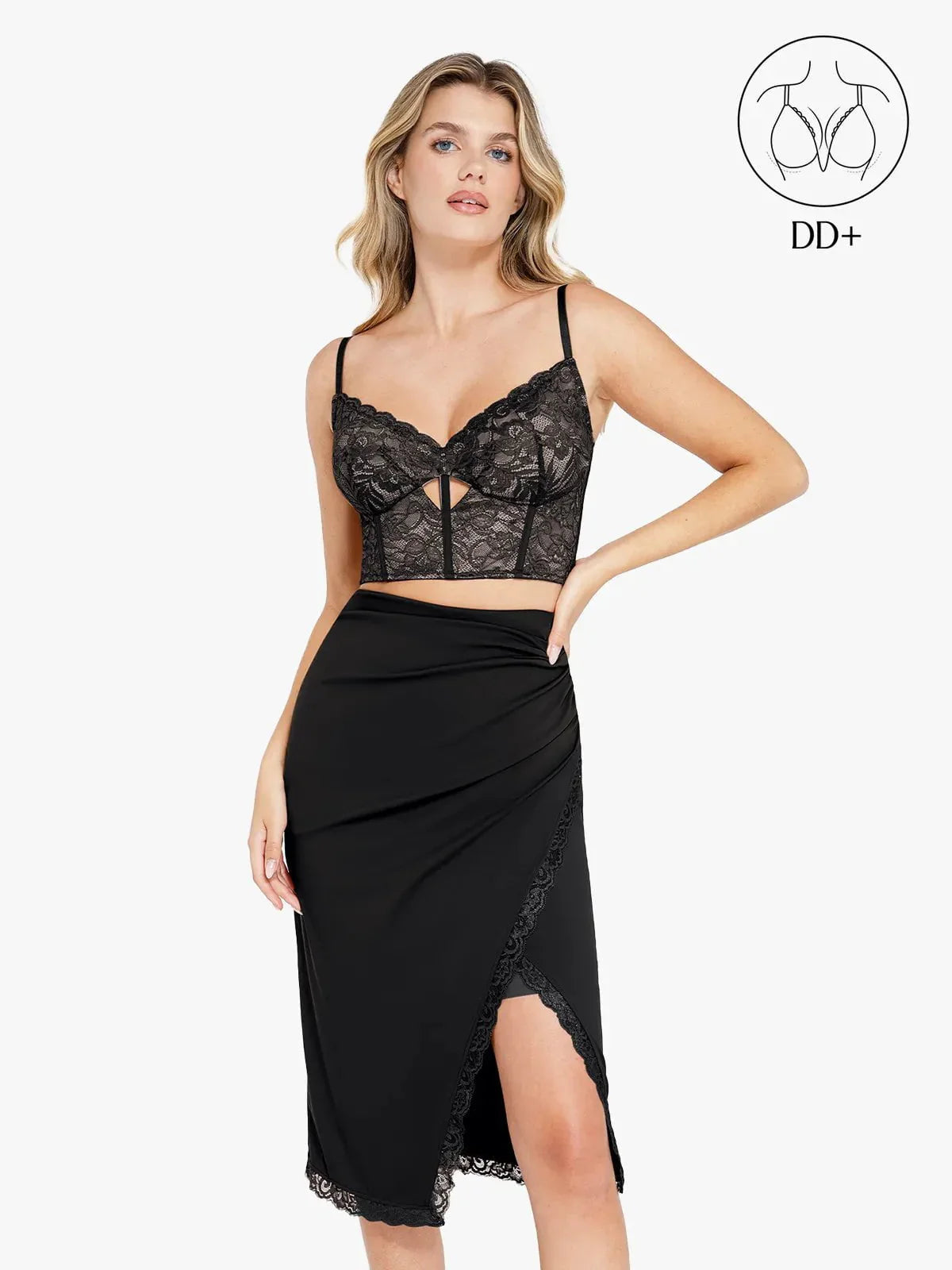 DALIA - Shapewear Lace Corset Bra or Slimming Midi Wrap Skirt