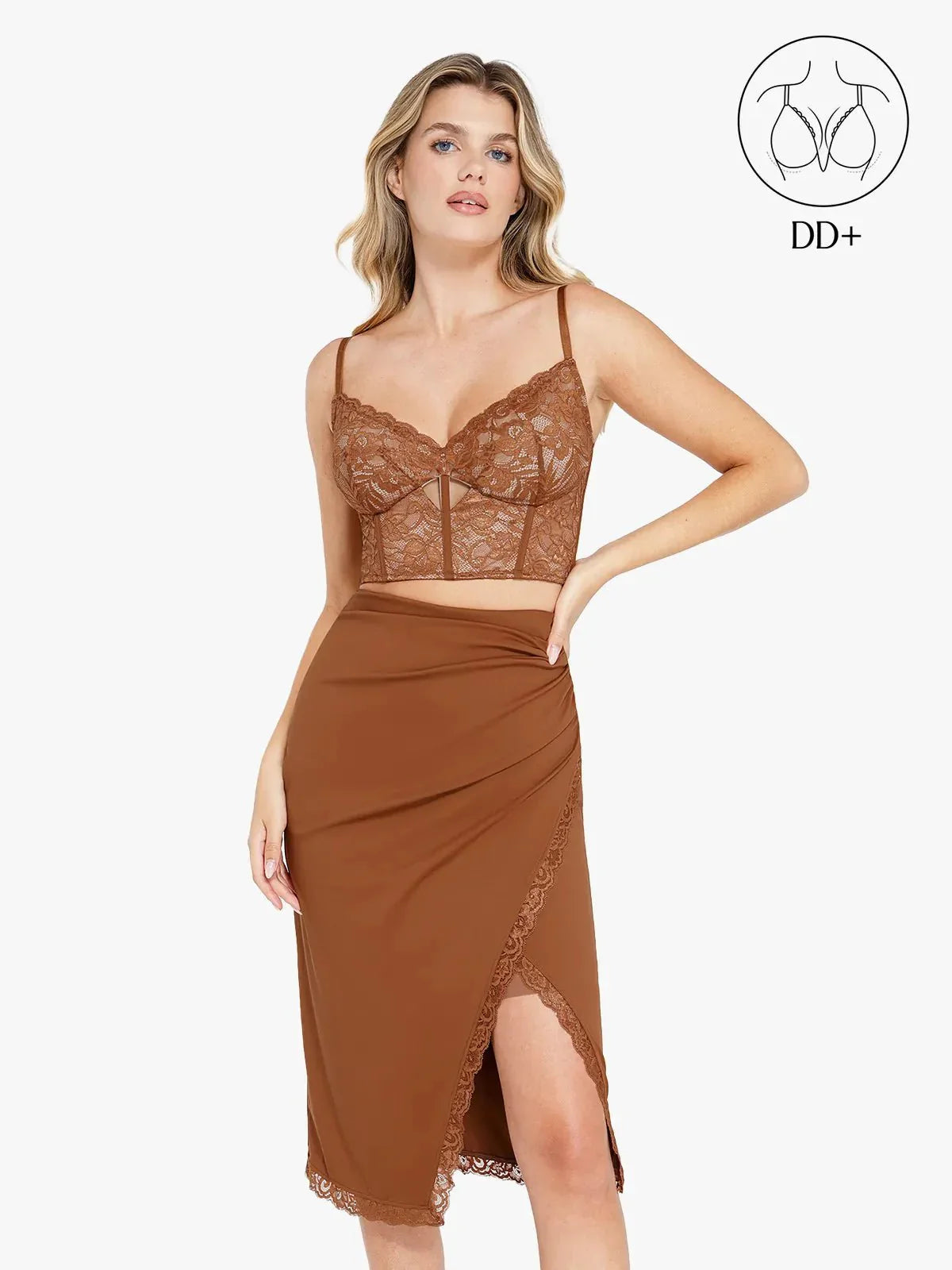 DALIA - Shapewear Lace Corset Bra or Slimming Midi Wrap Skirt