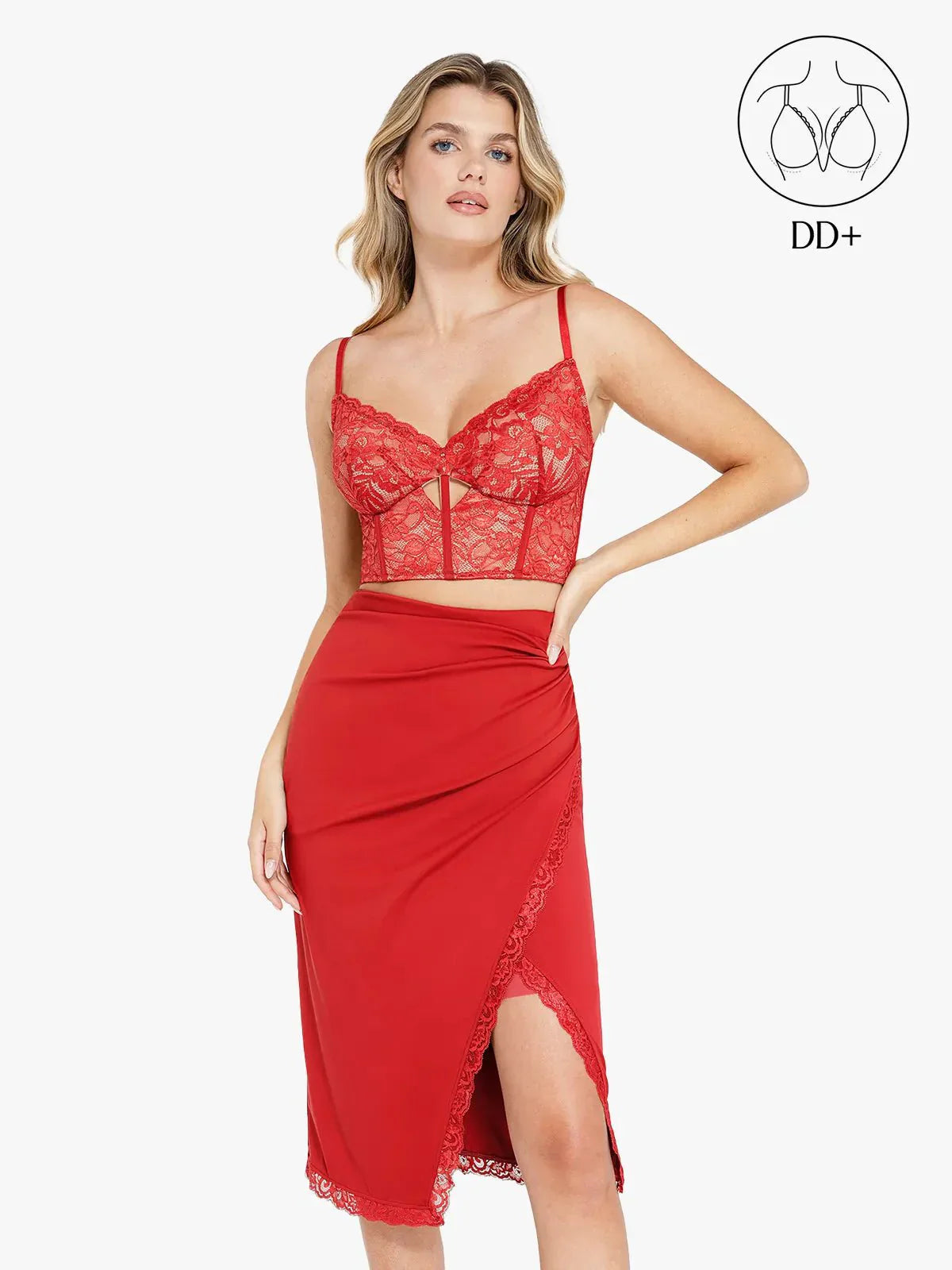 DALIA - Shapewear Lace Corset Bra or Slimming Midi Wrap Skirt