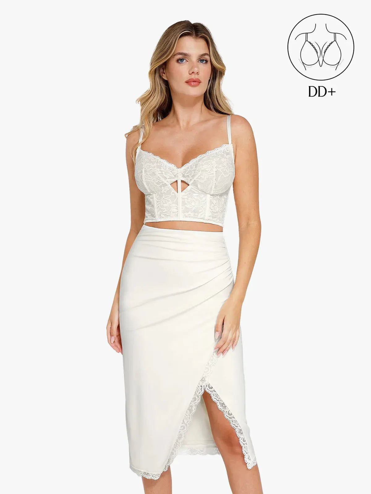 DALIA - Shapewear Lace Corset Bra or Slimming Midi Wrap Skirt