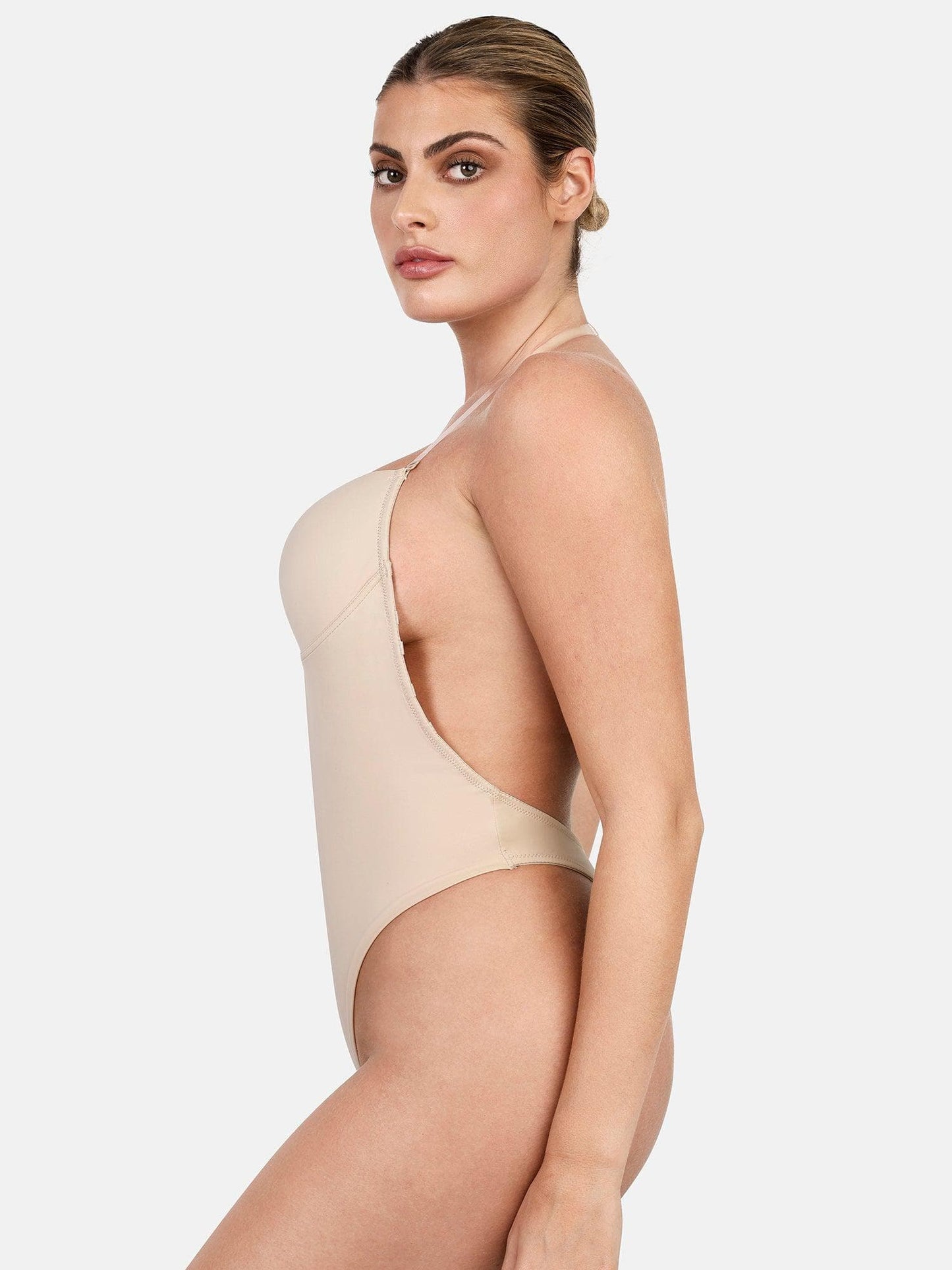 DALIA - Shapewear Halter Strap Deep U Sculpting Backless Bodysuit