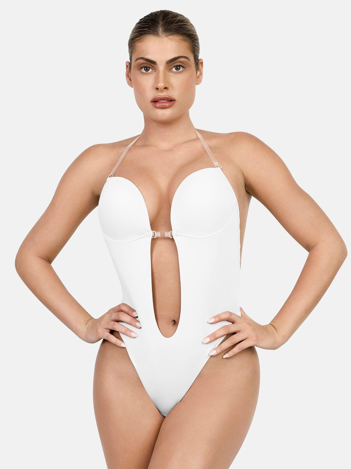 DALIA - Shapewear Halter Strap Deep U Sculpting Backless Bodysuit
