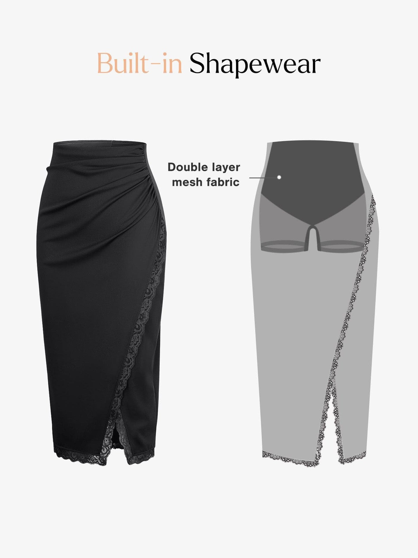 DALIA - Shapewear Lace Corset Bra or Slimming Midi Wrap Skirt