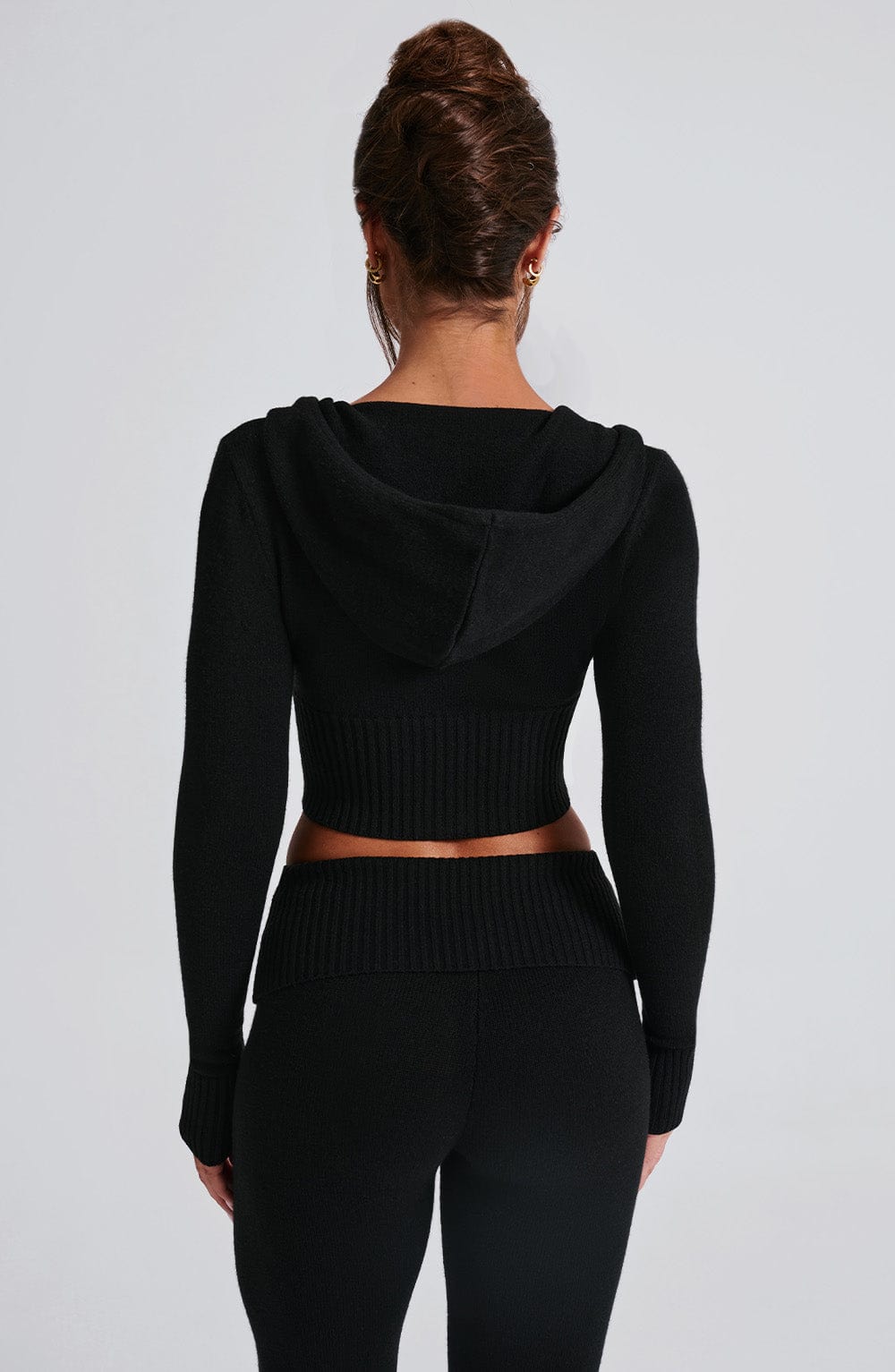 DALIA Knit Hoodie Set - Black