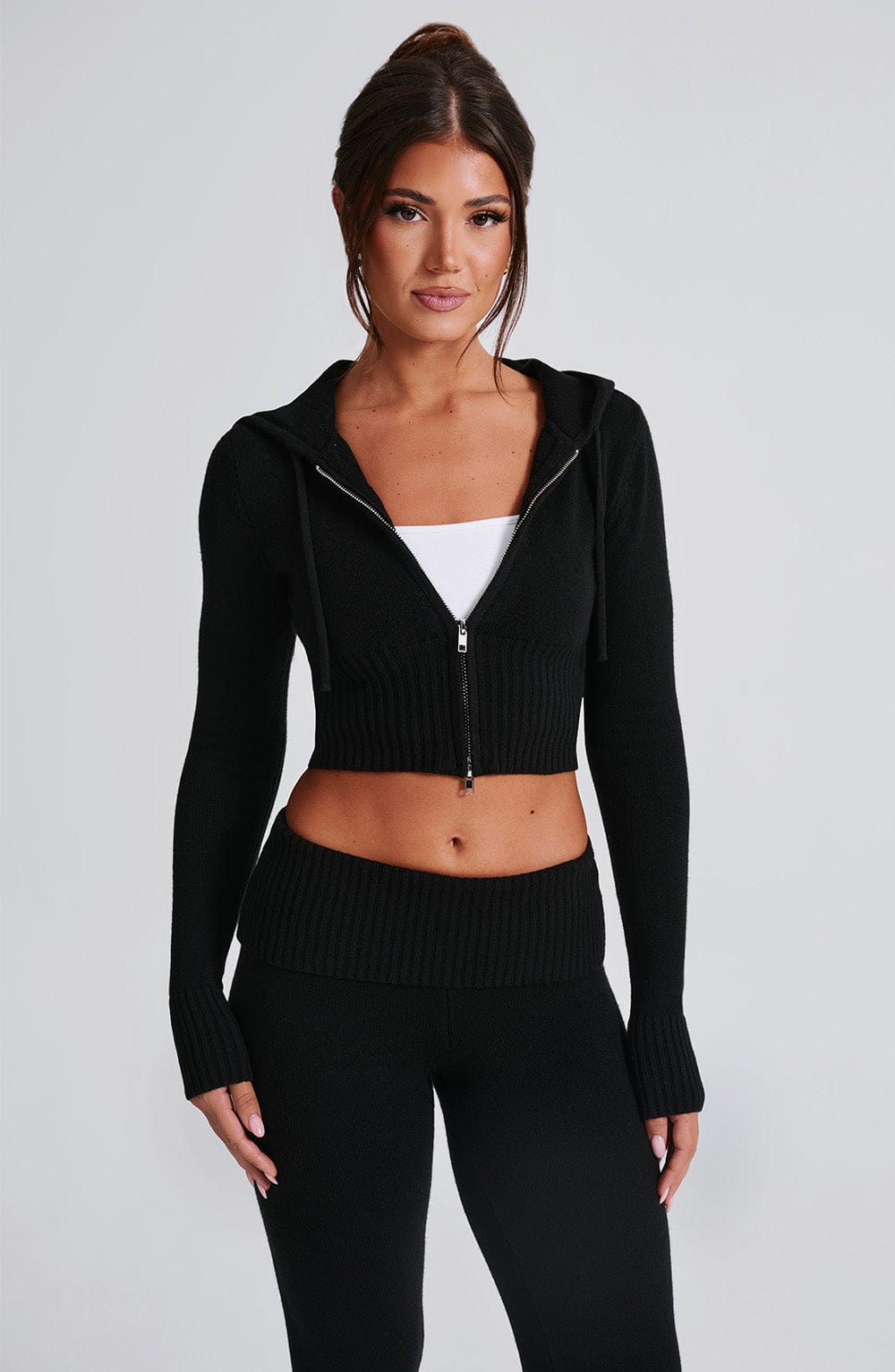 DALIA Knit Hoodie Set - Black