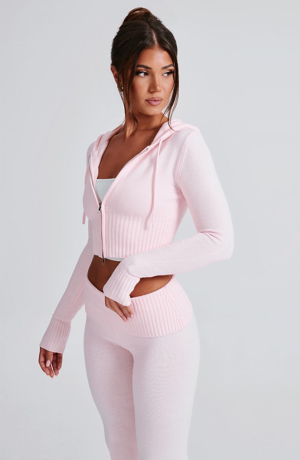 DALIA Knit Hoodie Set - Pink