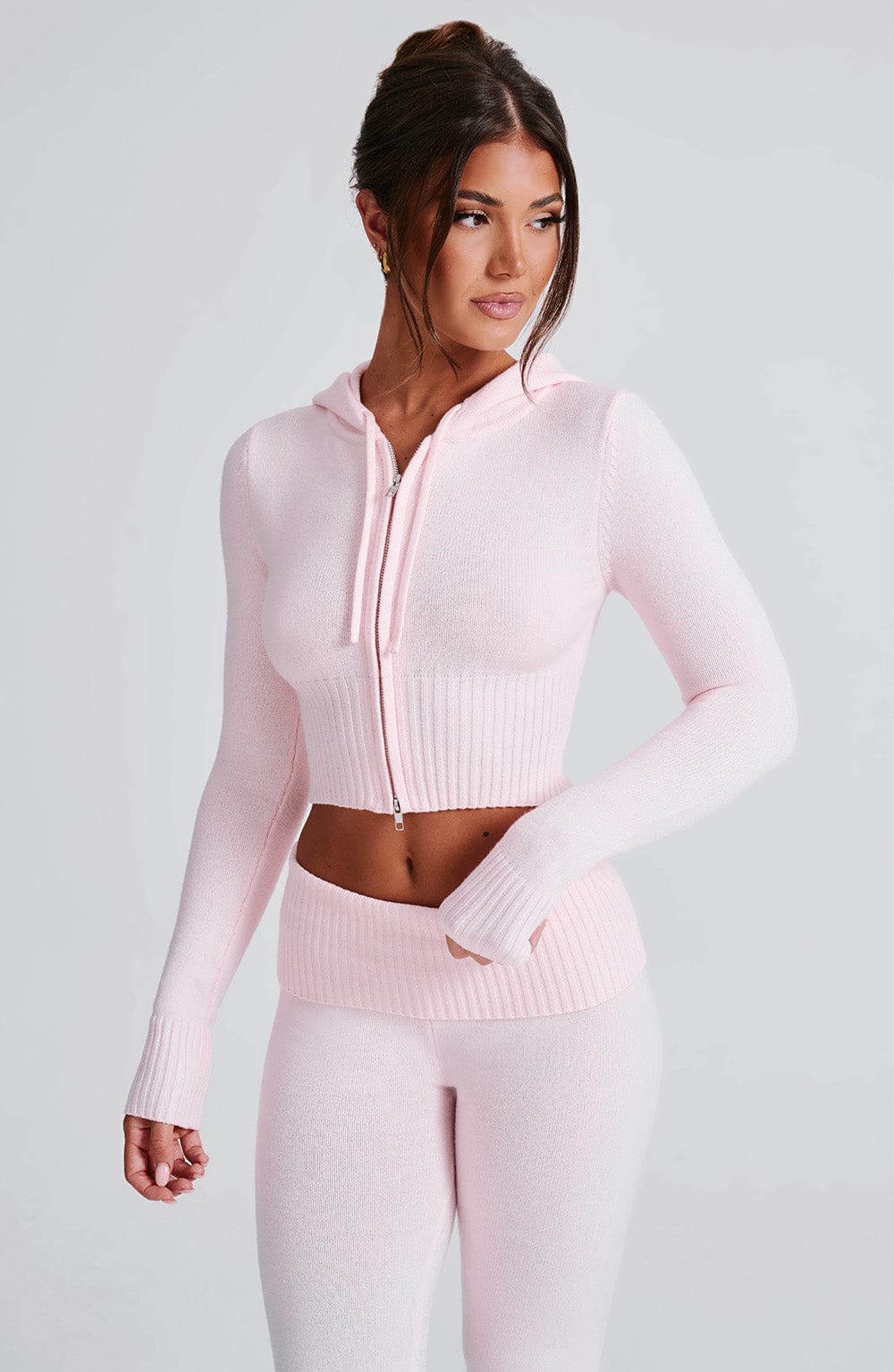 DALIA Knit Hoodie Set - Pink