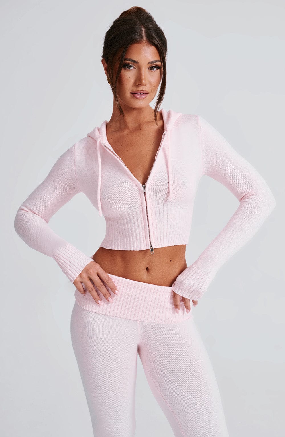 DALIA Knit Hoodie Set - Pink