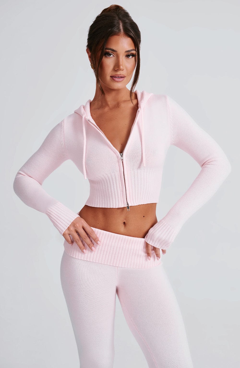 DALIA Knit Hoodie Set - Pink