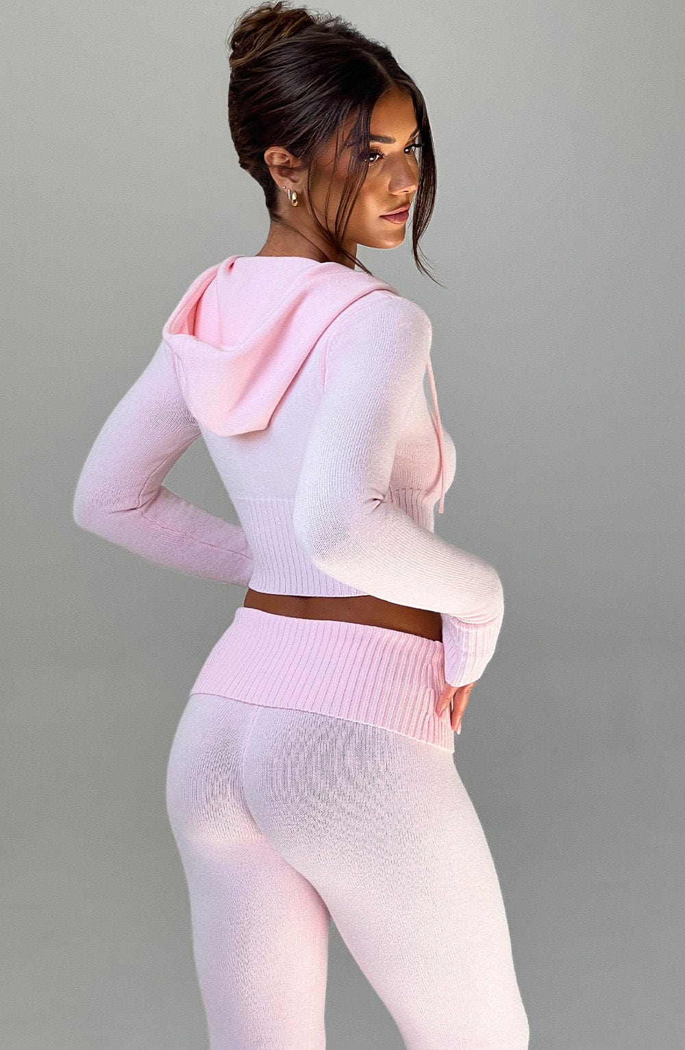 DALIA Knit Hoodie Set - Pink