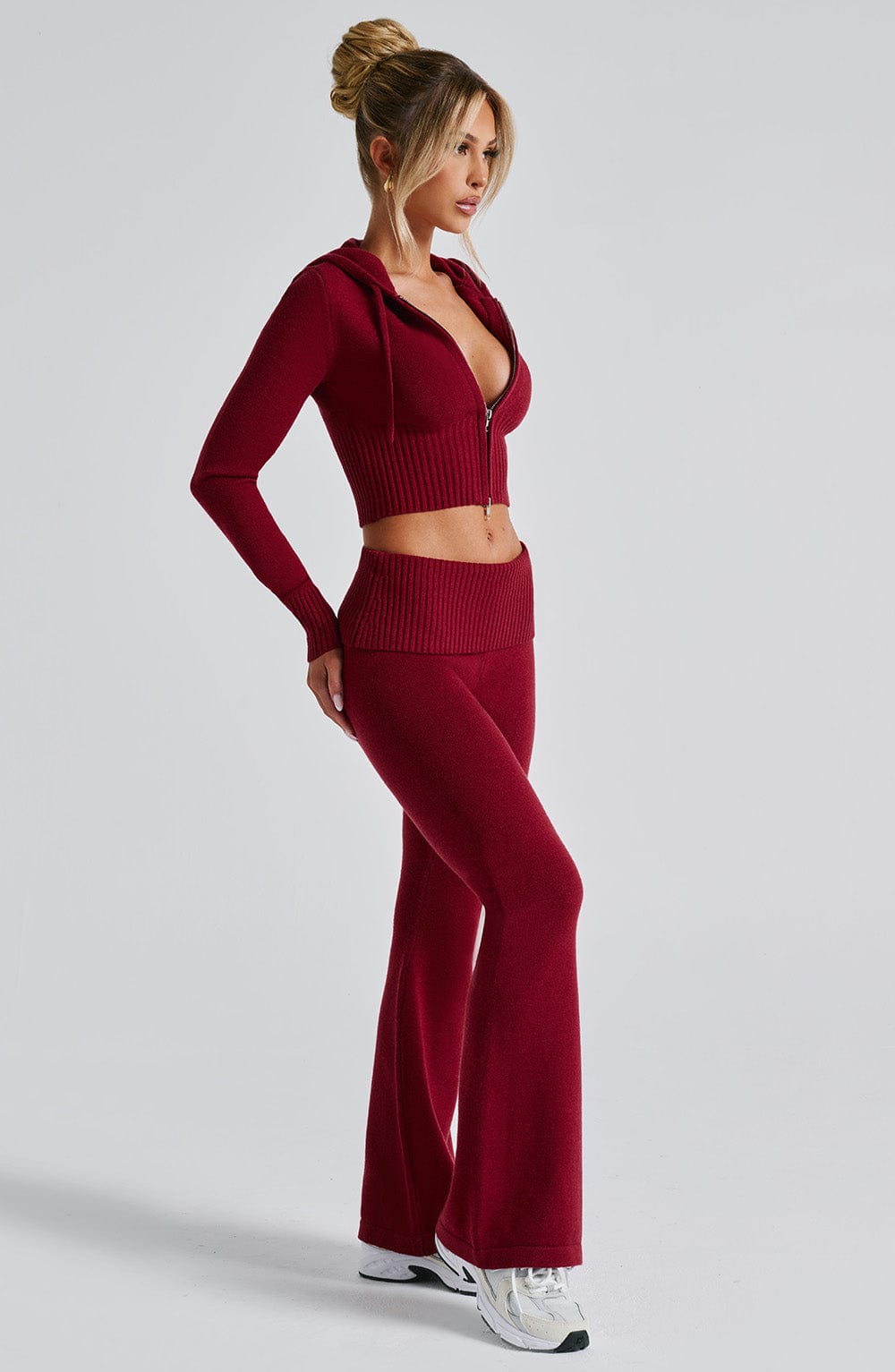 DALIA - Knit Hoodie Set Red