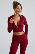 DALIA - Knit Hoodie Set Red