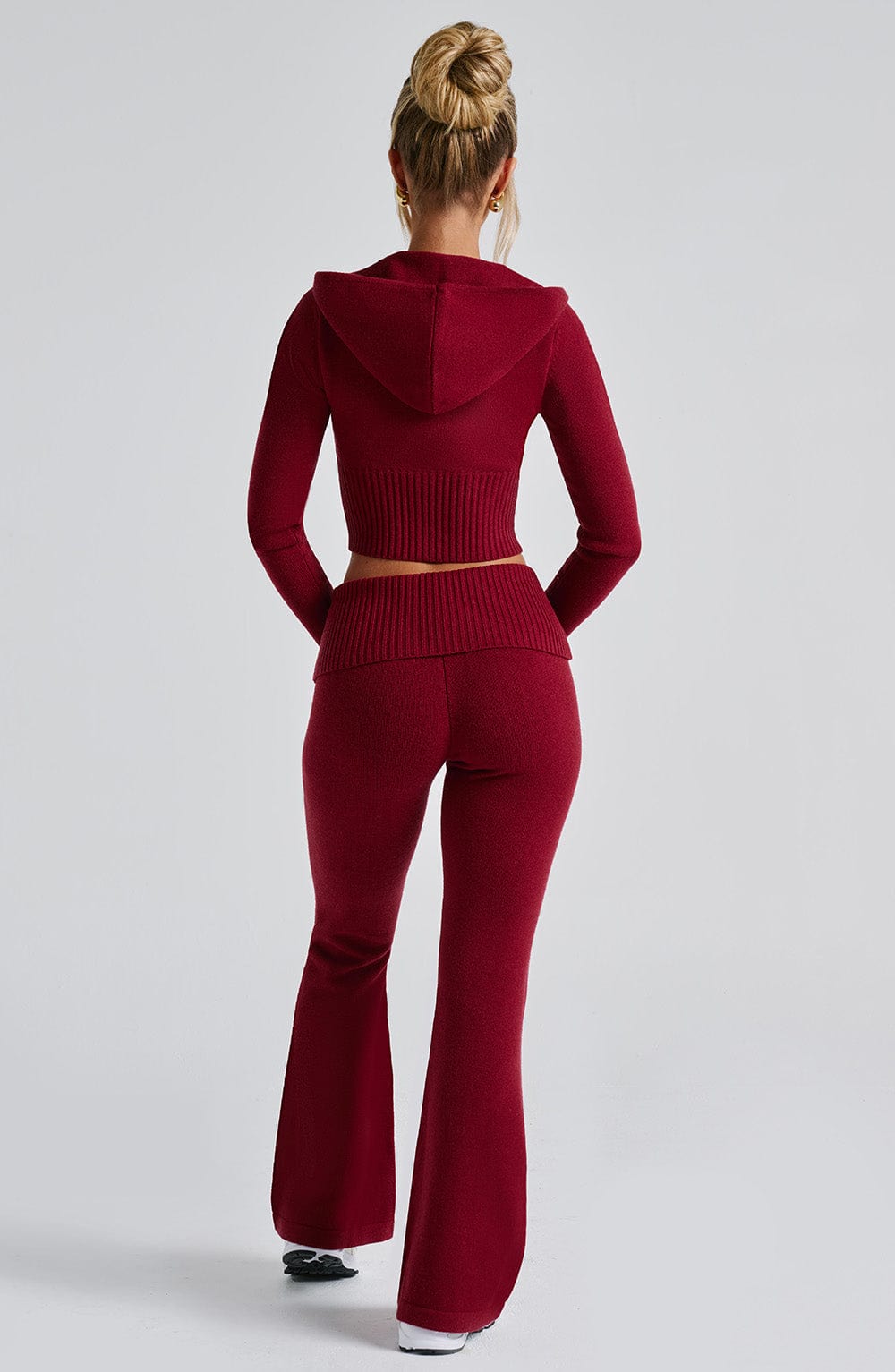 DALIA - Knit Hoodie Set Red