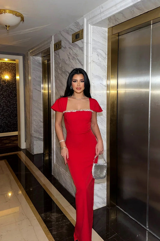 DALIA - Rhinestone Bodycon Maxi Dress