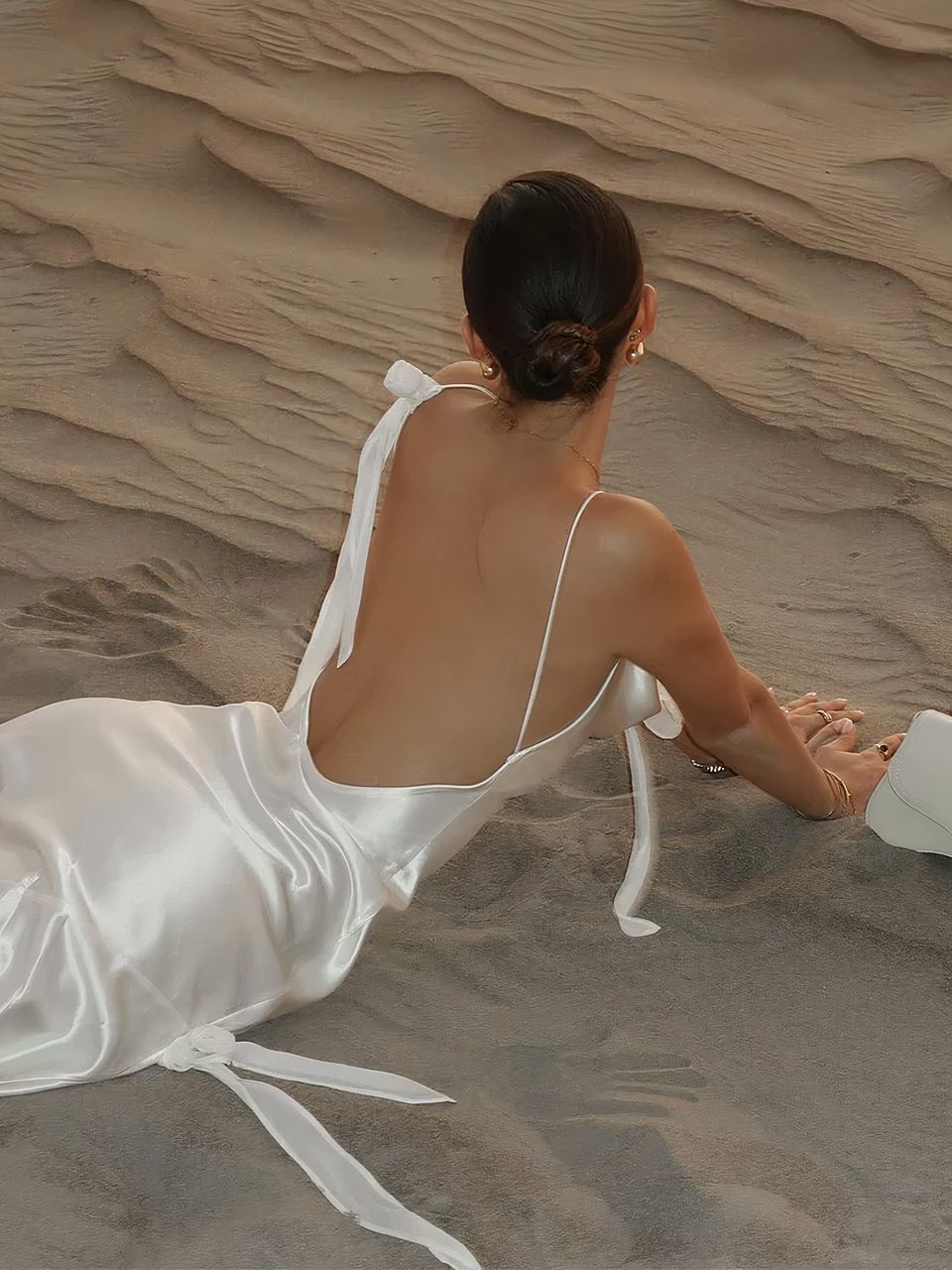 DALIA - Grace Satin Halter Maxi Dress