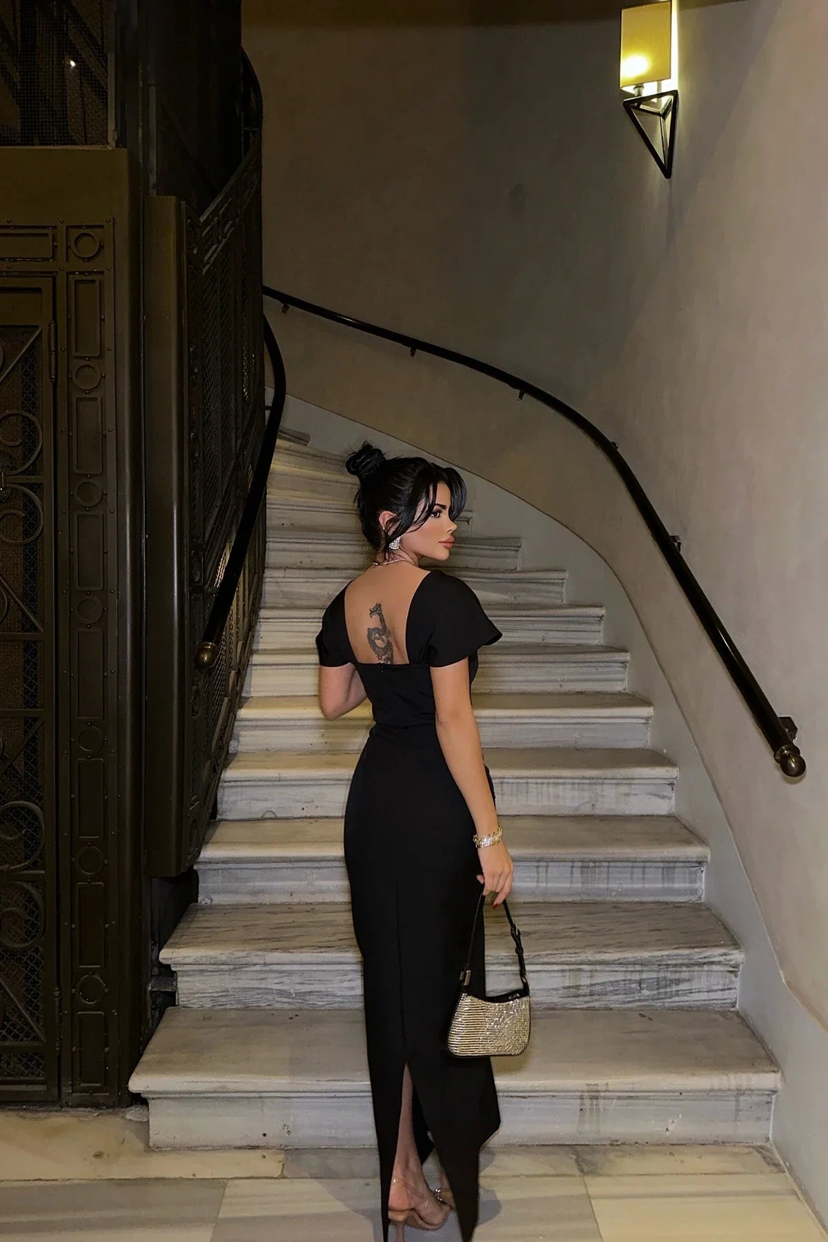 DALIA - Rhinestone Bodycon Maxi Dress