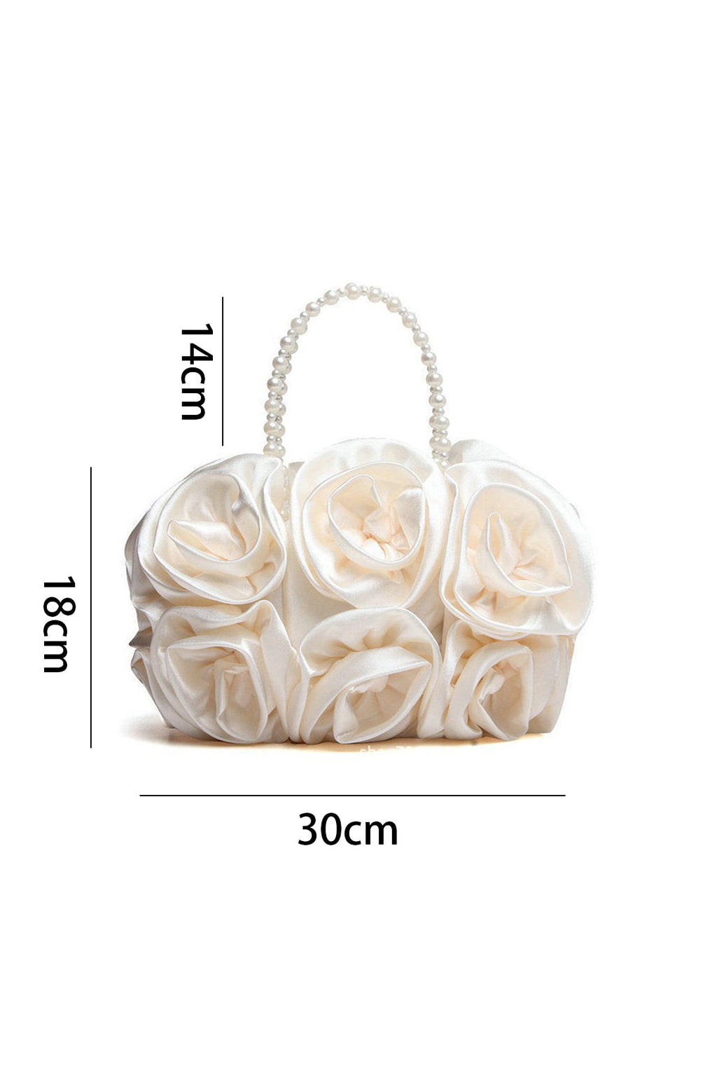 DALIA - Satin Rosettes Pearl Handbag