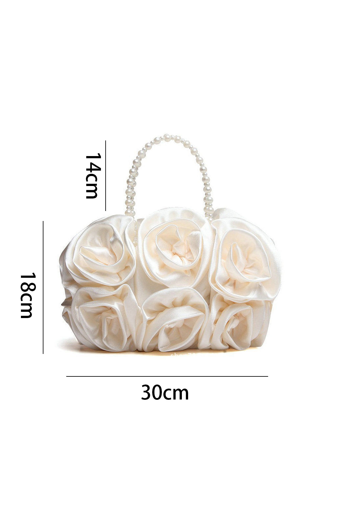 DALIA - Satin Rosettes Pearl Handbag