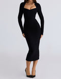 DALIA - Long Sleeve Bandage Midi Dress
