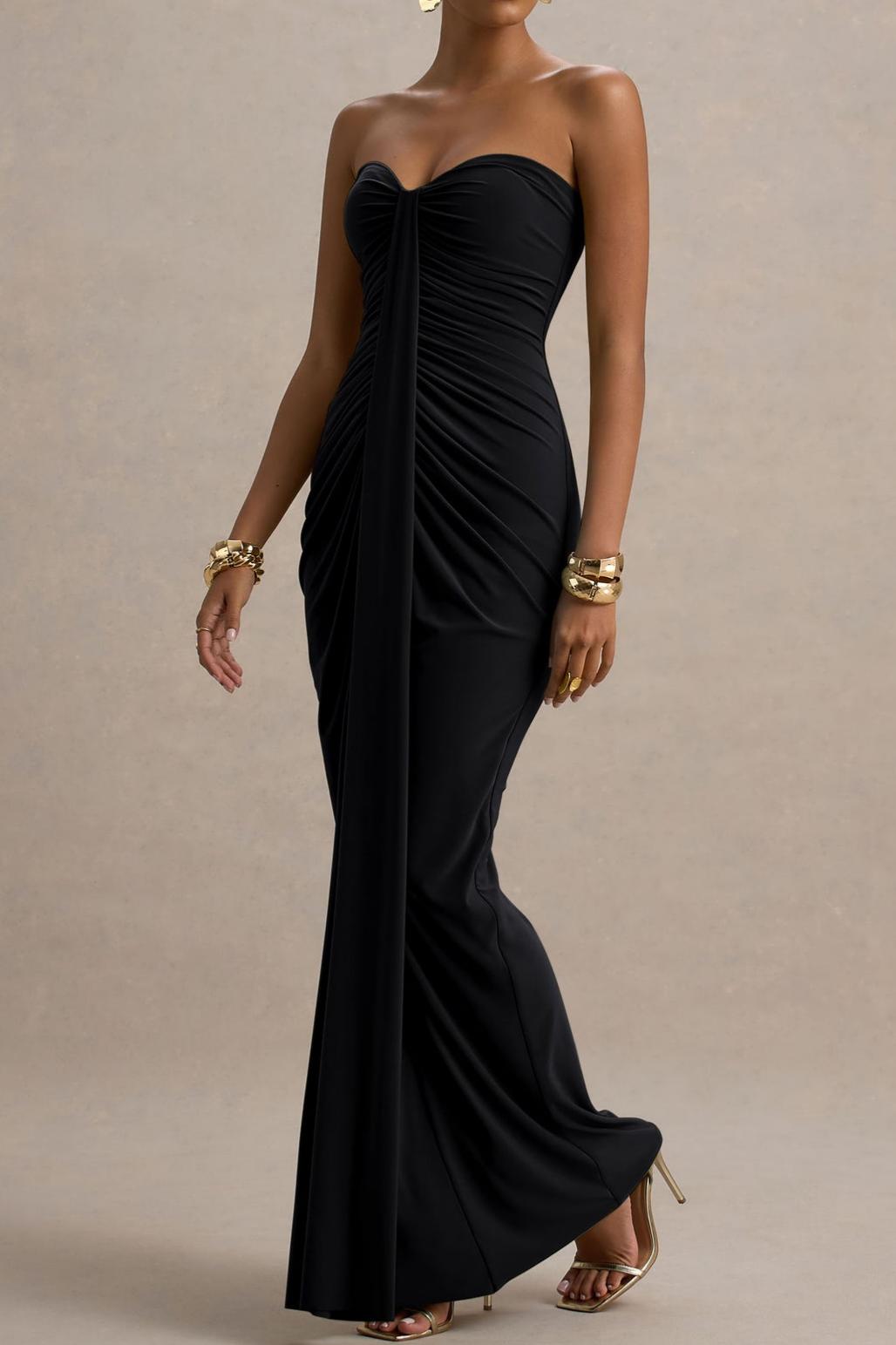 DALIA – Elegant Strapless Draped Dress