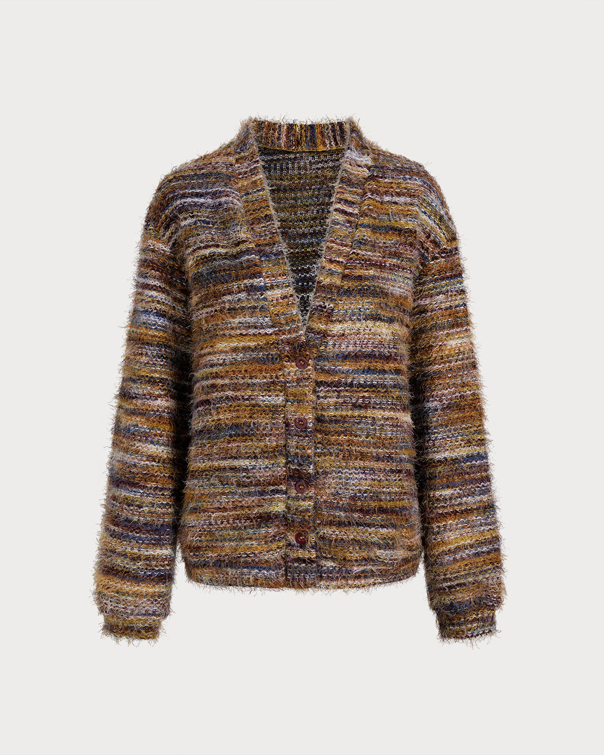 DALIA - Rode gebreide cardigan met enkele rij knopen