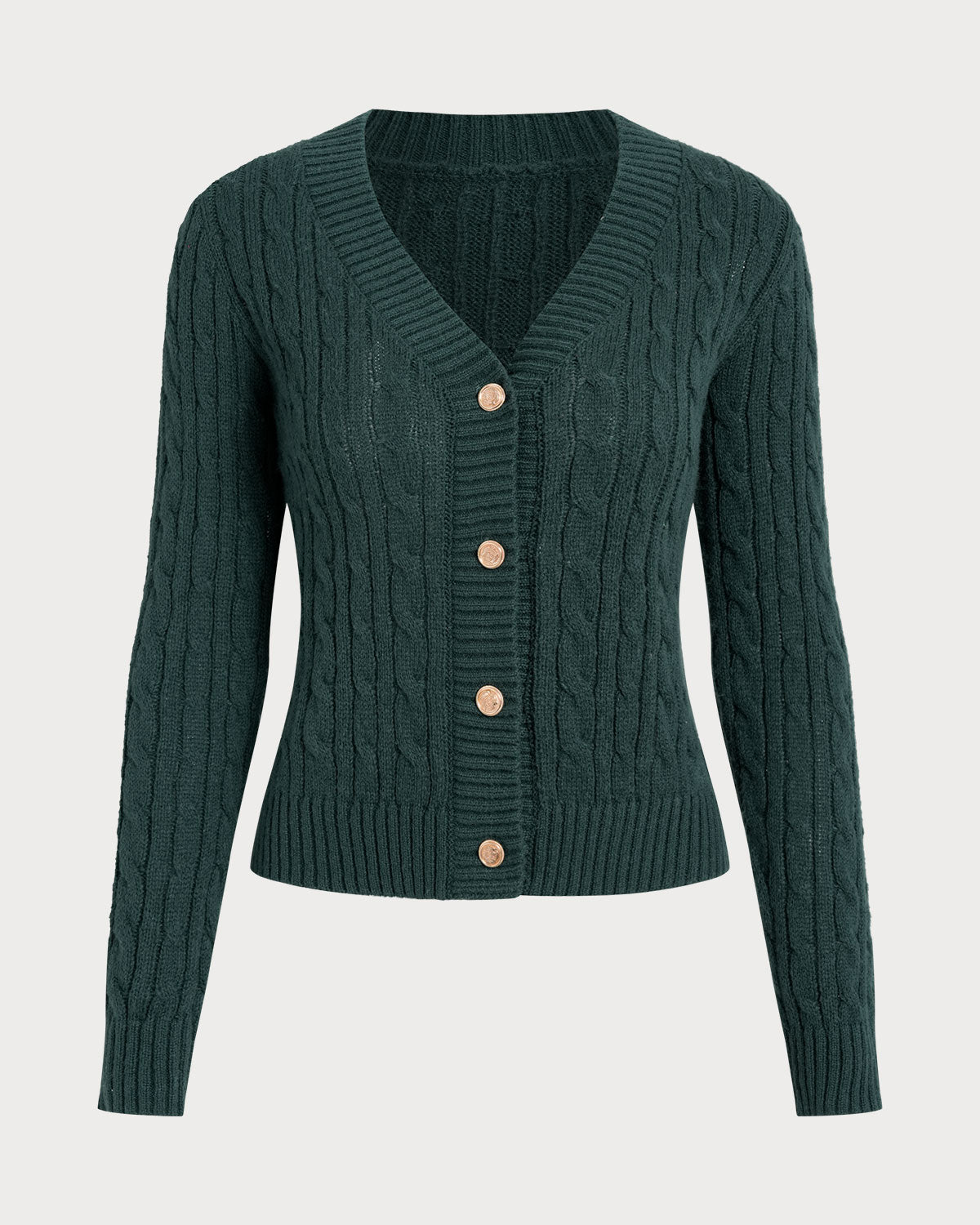 DALIA - Green Single Breasted Daily Knit Cardigan