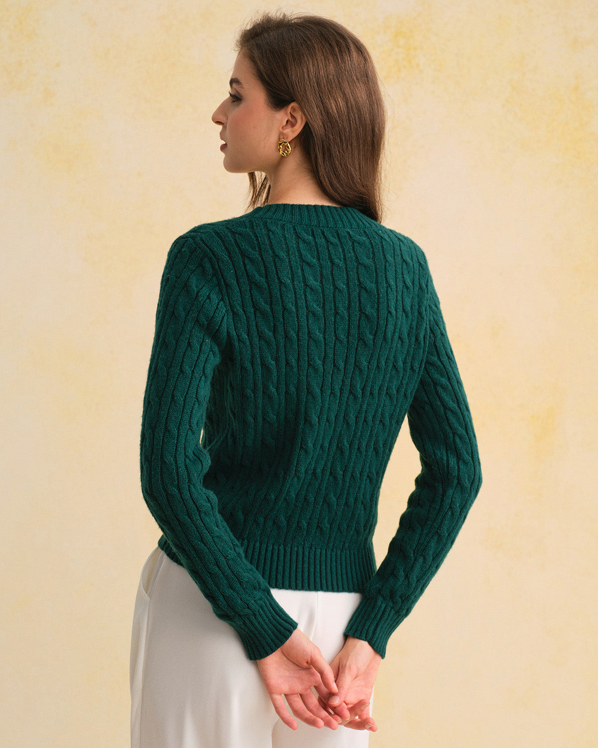 DALIA - Green Single Breasted Daily Knit Cardigan